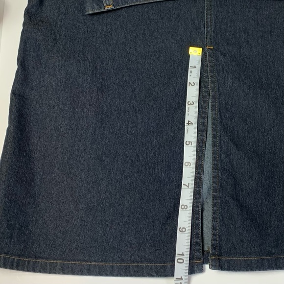 Halogen Stretchy A-Line Dark Denim Skirt - Picture 8 of 11
